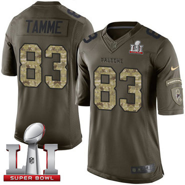Nike Falcons #83 Jacob Tamme Green Super Bowl LI 51 Men's Stitched NFL Limited Salute To Service Jersey Nike Falcons #83 Jacob Tamme Green Super Bowl LI 51 Men's Stitched NFL Limited Salute To Service Jersey