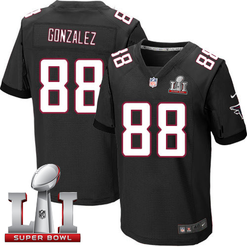 Nike Falcons #88 Tony Gonzalez Black Alternate Super Bowl LI 51 Men's Stitched NFL Elite Jersey