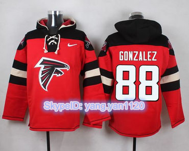 Nike Falcons #88 Tony Gonzalez Red Player Pullover NFL Hoodie Nike Falcons #88 Tony Gonzalez Red Player Pullover NFL Hoodie