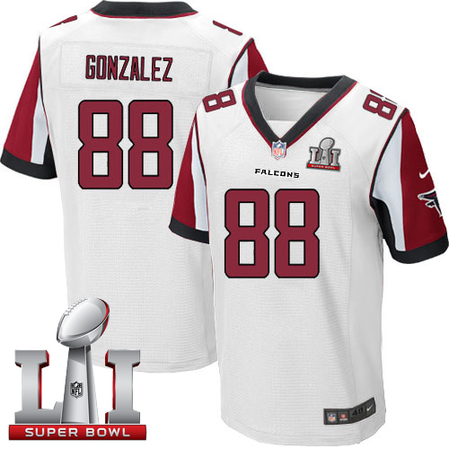 Nike Falcons #88 Tony Gonzalez White Super Bowl LI 51 Men's Stitched NFL Elite Jersey