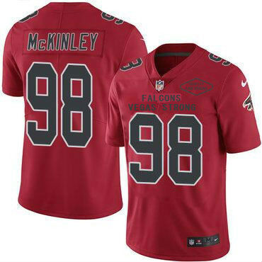 ike Falcons Red Men's CustomizedStitched NFL Limited Rush Jersey