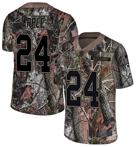 Nike Giants #24 Eli Apple Camo Youth Stitched NFL Limited Rush Realtree Jersey