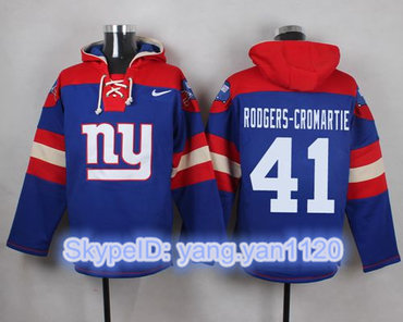 Nike Giants #41 Dominique Rodgers-Cromartie Royal Blue Player Pullover NFL Hoodie Nike Giants #41 Dominique Rodgers-Cromartie Royal Blue Player Pullover NFL Hoodie