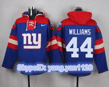 Nike Giants #44 Andre Williams Royal Blue Player Pullover NFL Hoodie