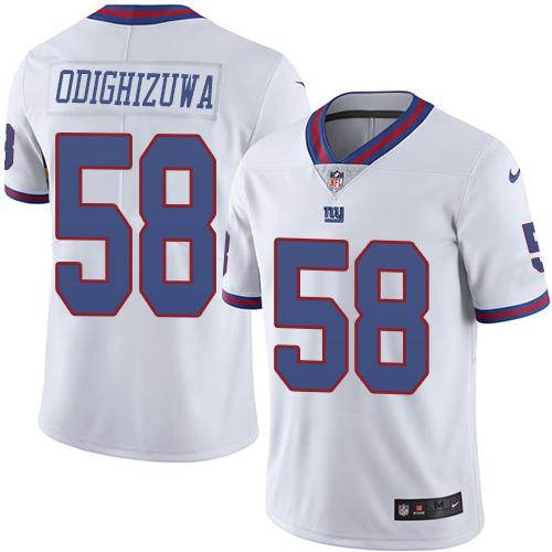 Nike Giants #58 Owa Odighizuwa White Men's Stitched NFL Limited Rush Jersey Nike Giants #58 Owa Odighizuwa White Men's Stitched NFL Limited Rush Jersey