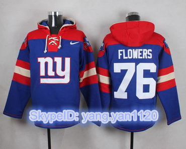 Nike Giants #76 Ereck Flowers Royal Blue Player Pullover NFL Hoodie Nike Giants #76 Ereck Flowers Royal Blue Player Pullover NFL Hoodie