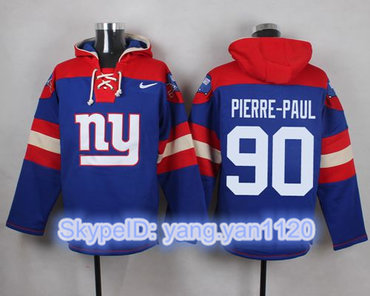 Nike Giants #90 Jason Pierre-Paul Royal Blue Player Pullover NFL Hoodie Nike Giants #90 Jason Pierre-Paul Royal Blue Player Pullover NFL Hoodie