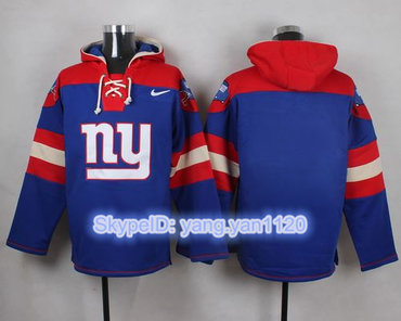 Nike Giants Blank Royal Blue Player Pullover NFL Hoodie