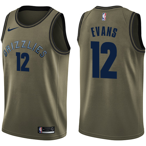 Nike Grizzlies #12 Tyreke Evans Green Salute to Service NBA Swingman Jersey