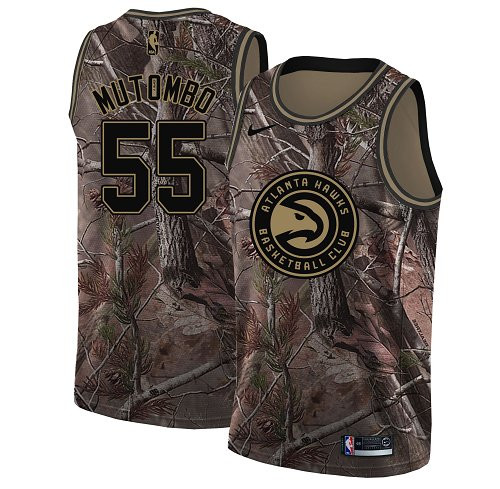 Nike Hawks #55 Dikembe Mutombo Camo NBA Swingman