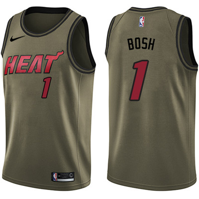 Nike Heat #1 Chris Bosh Green Salute to Service Youth NBA Swingman Jersey Nike Heat #1 Chris Bosh Green Salute to Service Youth NBA Swingman Jersey
