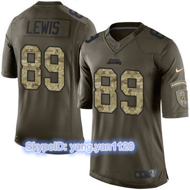 Nike Jaguars #89 Marcedes Lewis Green Youth Stitched NFL Limited Salute to Service Jersey