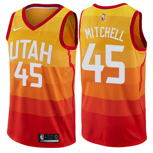 Nike Jazz #45 Donovan Mitchell Orange NBA Swingman City Edition Jersey