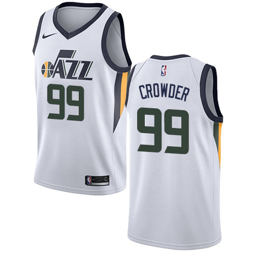 Nike Jazz #99 Jae Crowder White NBA Swingman Association Edition