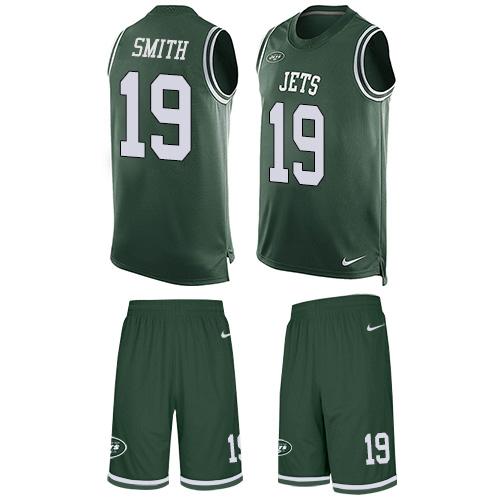 Nike Jets #19 Devin Smith Green Team Color Men's Stitched NFL Limited Tank Top Suit Jersey Nike Jets #19 Devin Smith Green Team Color Men's Stitched NFL Limited Tank Top Suit Jersey