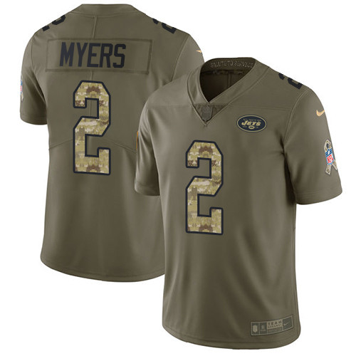 Nike Jets #2 Jason Myers Olive Camo Youth Stitched NFL Limited 2017 Salute to Service Jersey Nike Jets #2 Jason Myers Olive Camo Youth Stitched NFL Limited 2017 Salute to Service Jersey
