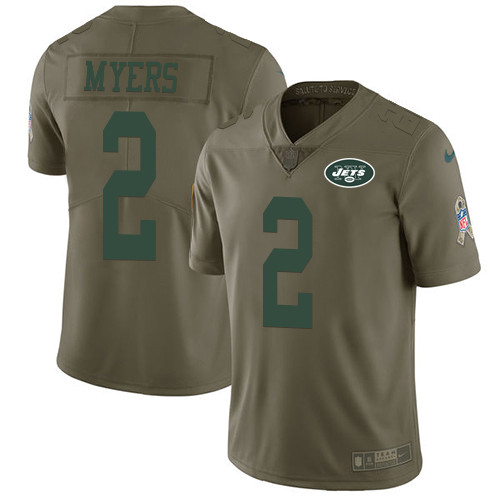 Nike Jets #2 Jason Myers Olive Men's Stitched NFL Limited 2017 Salute to Service Jersey Nike Jets #2 Jason Myers Olive Men's Stitched NFL Limited 2017 Salute to Service Jersey