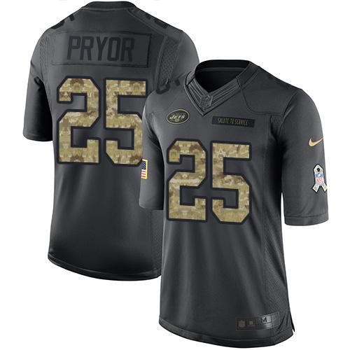 Nike Jets #25 Calvin Pryor Black Men's Stitched NFL Limited 2016 Salute to Service Jersey Nike Jets #25 Calvin Pryor Black Men's Stitched NFL Limited 2016 Salute to Service Jersey