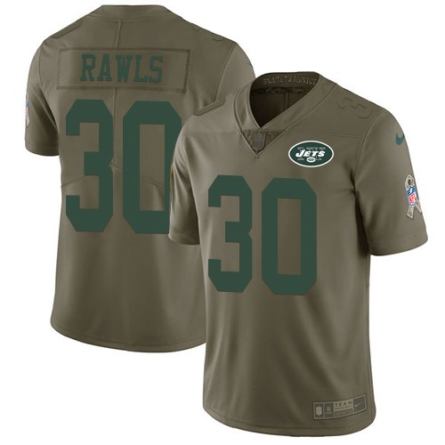 Nike Jets #30 Thomas Rawls Olive Men's Stitched NFL Limited 2017 Salute To Service Jersey Nike Jets #30 Thomas Rawls Olive Men's Stitched NFL Limited 2017 Salute To Service Jersey