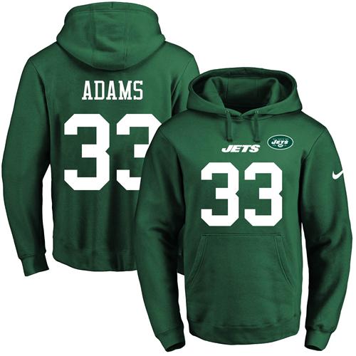 Nike Jets #33 Jamal Adams Green Men's Name & Number Pullover NFL Hoodie