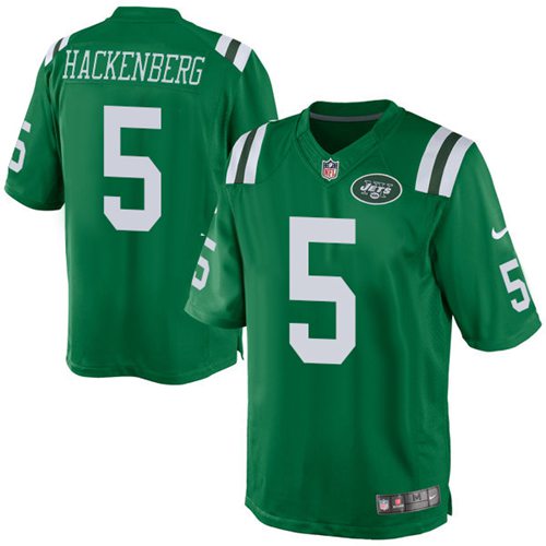 Nike Jets #5 Christian Hackenberg Green Men's Stitched NFL Elite Rush Jersey Nike Jets #5 Christian Hackenberg Green Men's Stitched NFL Elite Rush Jersey