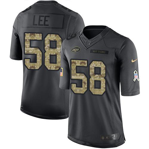 Nike Jets #58 Darron Lee Black Men's Stitched NFL Limited 2016 Salute to Service Jersey