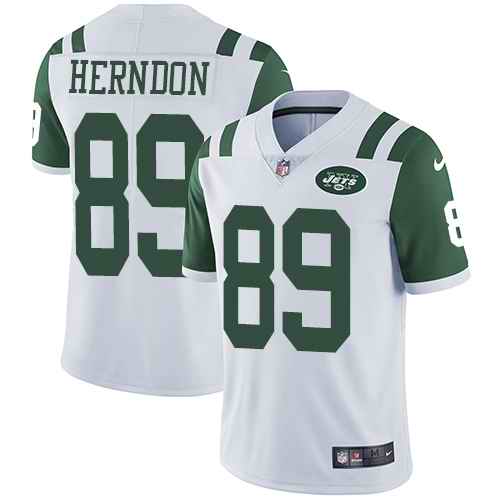 Nike Jets 89 Chris Herndon White Vapor Untouchable Limited Jersey Nike Jets 89 Chris Herndon White Vapor Untouchable Limited Jersey