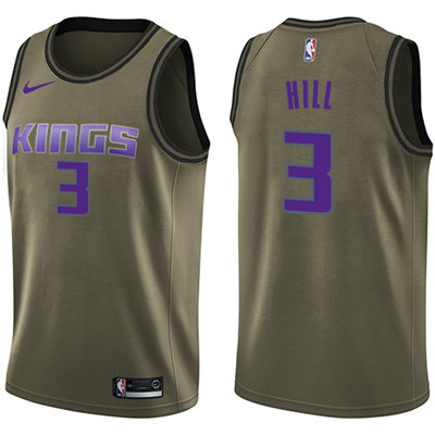 Nike Kings #3 George Hill Green Salute to Service Youth NBA Swingman Jersey