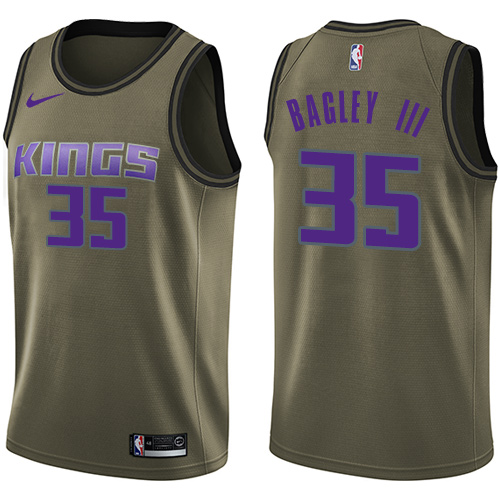 Nike Kings #35 Marvin Bagley III Green NBA Swingman Salute to Service Jersey Nike Kings #35 Marvin Bagley III Green NBA Swingman Salute to Service Jersey