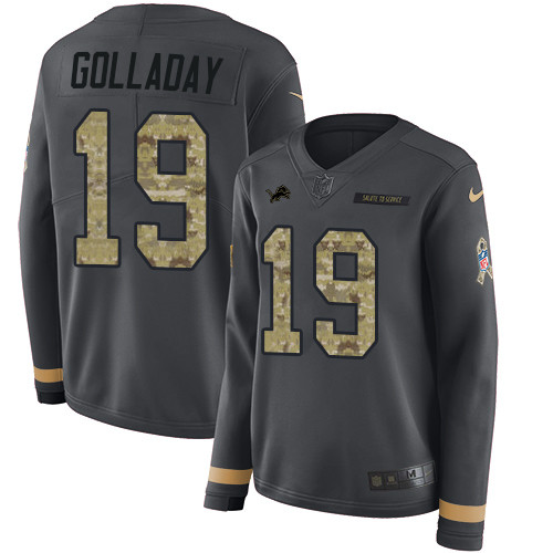 Nike Lions #19 Kenny Golladay Anthracite Salute to Service