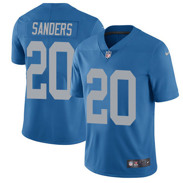 Nike Lions #20 Barry Sanders Blue Throwback Men's Stitched NFL Limited Jersey Nike Lions #20 Barry Sanders Blue Throwback Men's Stitched NFL Limited Jersey