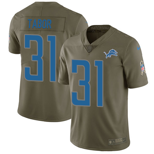 Nike Lions #31 Teez Tabor Olive Men's Stitched NFL Limited 2017 Salute to Service Jersey Nike Lions #31 Teez Tabor Olive Men's Stitched NFL Limited 2017 Salute to Service Jersey