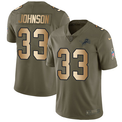 Nike Lions #33 Kerryon Johnson Olive Gold Youth Stitched NFL Limited 2017 Salute to Service Jersey Nike Lions #33 Kerryon Johnson Olive Gold Youth Stitched NFL Limited 2017 Salute to Service Jersey
