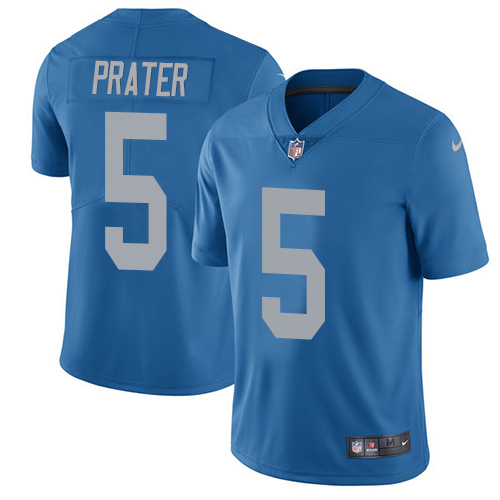 Nike Lions #5 Matt Prater Blue Throwback Men's Stitched NFL Limited Jersey Nike Lions #5 Matt Prater Blue Throwback Men's Stitched NFL Limited Jersey