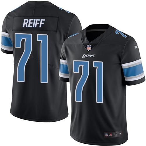 Nike Lions #71 Riley Reiff Black Men's Stitched NFL Limited Rush Jersey Nike Lions #71 Riley Reiff Black Men's Stitched NFL Limited Rush Jersey