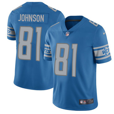 Nike Lions #81 Calvin Johnson Light Blue Team Color Youth Stitched NFL Limited Jersey