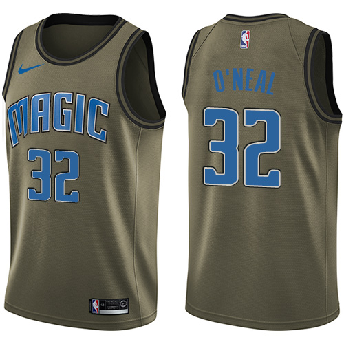 Nike Magic #32 Shaquille O'Neal Green Salute to Service NBA Swingman Jersey Nike Magic #32 Shaquille O'Neal Green Salute to Service NBA Swingman Jersey