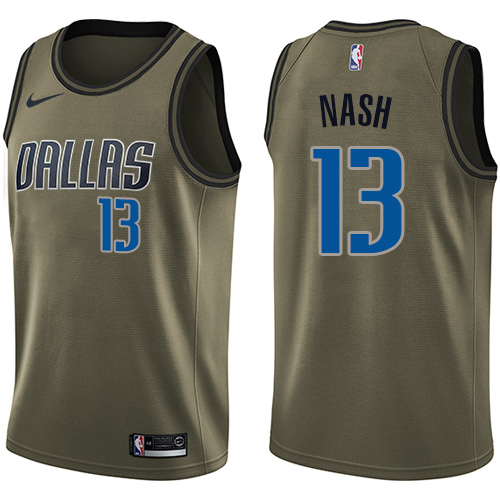 Nike Mavericks #13 Steve Nash Green Salute to Service NBA Swingman Jersey Nike Mavericks #13 Steve Nash Green Salute to Service NBA Swingman Jersey