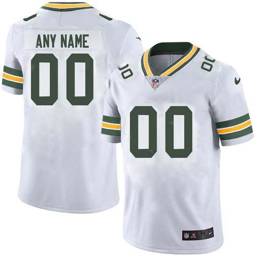 Nike Men's Green Bay Packers Customized White Limited Rush  Jersey