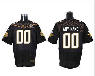 Nike Minnesota Vikings Customized Black 2016 Pro Bowl Men's Stitched NFL Elite Jersey