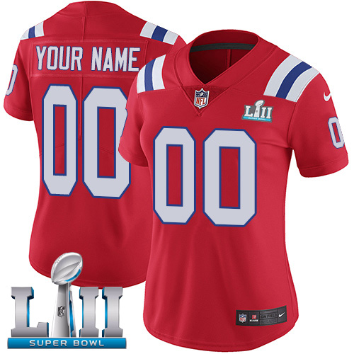 Nike NFL New England Patriots Vapor Untouchable Customized Super Bowl LII Limited Red Alternate Women's Jersey