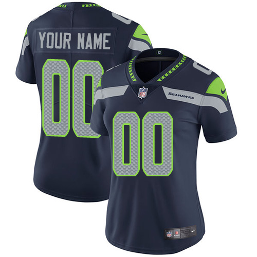 Nike NFL Seattle Seahawks Vapor Untouchable Customized Elite Navy Blue Home Women's Jersey