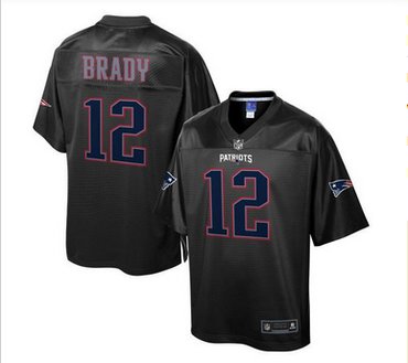 Nike New England Patriots #12 Tom Brady Black Men's NFL Pro Line Black Reverse Fashion Game Jersey