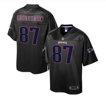 Nike New England Patriots #87 Rob Gronkowski Black Men's NFL Pro Line Black Reverse Fashion Game Jersey