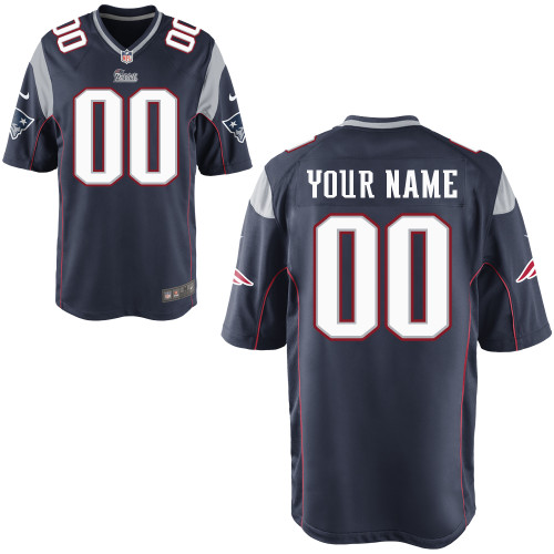 Nike New England Patriots Customized Game Dark Blue Jerseys