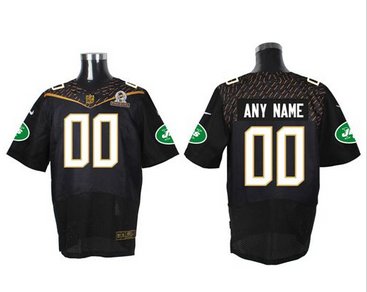 Nike New York Jets Customized Black 2016 Pro Bowl Men's Stitched NFL Elite Jersey