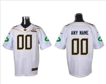 Nike New York Jets Customized White 2016 Pro Bowl Men's Stitched NFL Elite Jersey