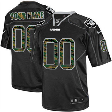 Nike Oakland Raiders Customized Elite Camo Black Jerseys