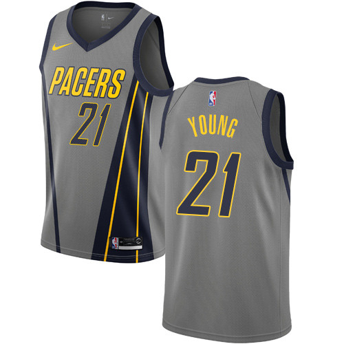 Nike Pacers #21 Thaddeus Young Gray NBA Swingman City Edition 2018 19 Jersey Nike Pacers #21 Thaddeus Young Gray NBA Swingman City Edition 2018 19 Jersey