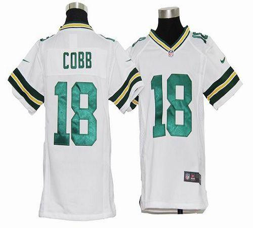 Nike Packers #18 Randall Cobb White Youth Stitched NFL Elite Jersey Nike Packers #18 Randall Cobb White Youth Stitched NFL Elite Jersey
